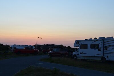 Photo of a sunset at the RV park in Assateague State Park in Maryland in September of 2024
