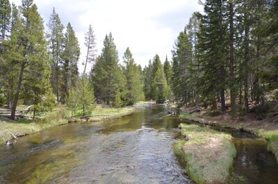 Photo of the river next to Old Faithful in Yellowstone National Park in Wyoming in 2025